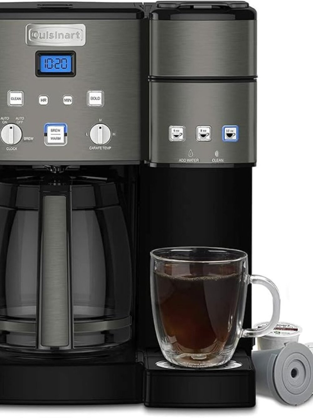 Cuisinart Black Stainless Coffee Center 2-in-1 12 cup Coffeemaker & Single Serve - Picture 1 of 6